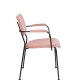 ZUIVER Benson spisebordsstol, med armlener - rosa flyelspolyester og sort stl