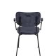 ZUIVER Benson spisebordsstol, med armlener - mrkebl flyelspolyester og sort stl