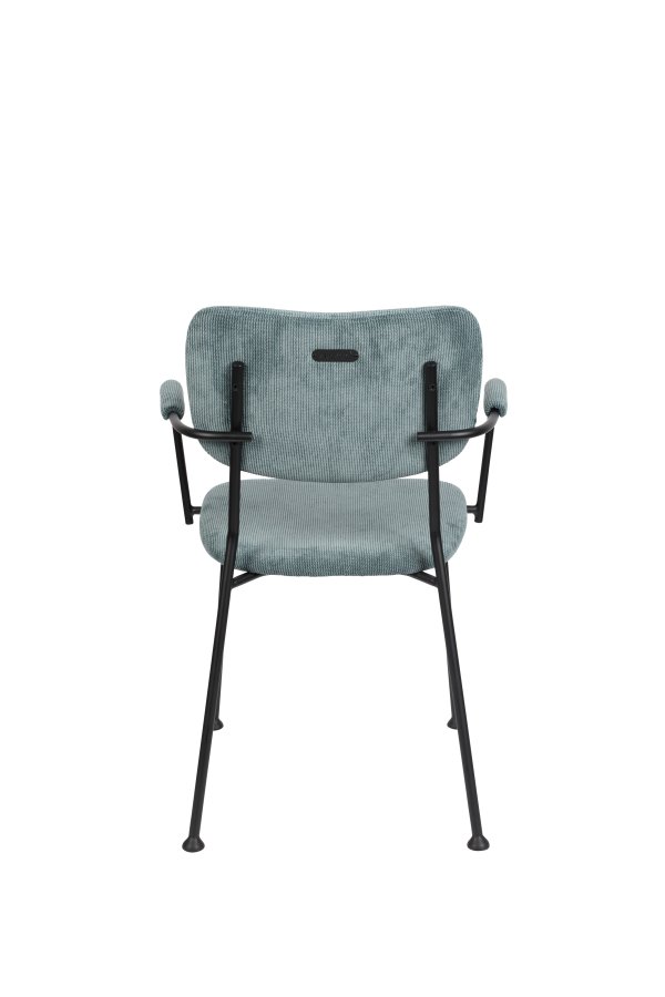 ZUIVER Benson spisebordstol, med armlener - grbl flyelspolyester og sort stl