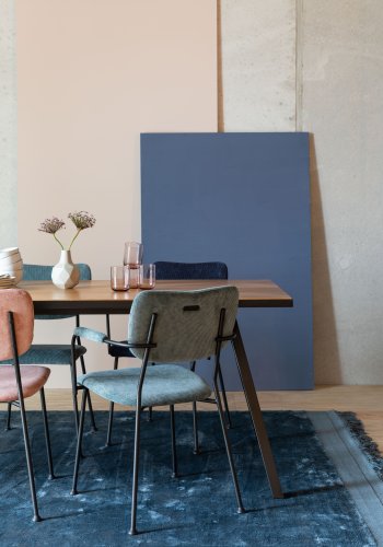 ZUIVER Benson spisebordstol, med armlener - grbl flyelspolyester og sort stl