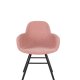 ZUIVER Albert Kuip Myk lenestol, med armlener - rosa polyester og svart ask