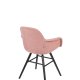 ZUIVER Albert Kuip Myk lenestol, med armlener - rosa polyester og svart ask