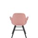 ZUIVER Albert Kuip Myk lenestol, med armlener - rosa polyester og svart ask