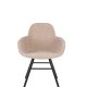 ZUIVER Albert Kuip Myk lenestol, med armlener - beige polyester og svart ask