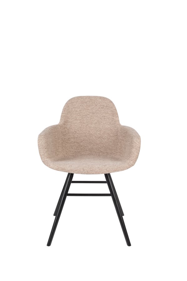 ZUIVER Albert Kuip Myk lenestol, med armlener - beige polyester og svart ask