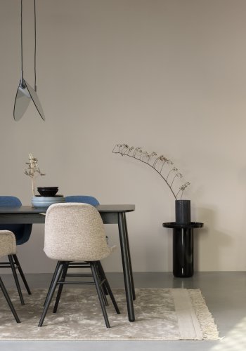 ZUIVER Albert Kuip Myk lenestol, med armlener - beige polyester og svart ask