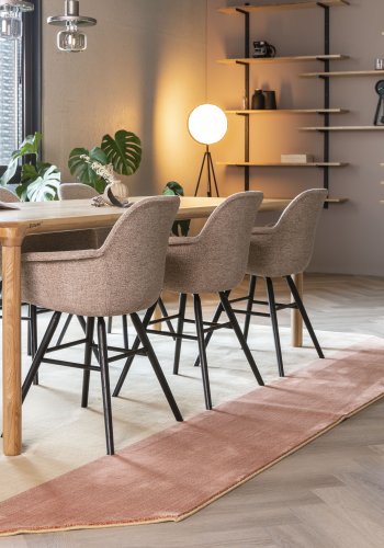 ZUIVER Albert Kuip Myk lenestol, med armlener - beige polyester og svart ask