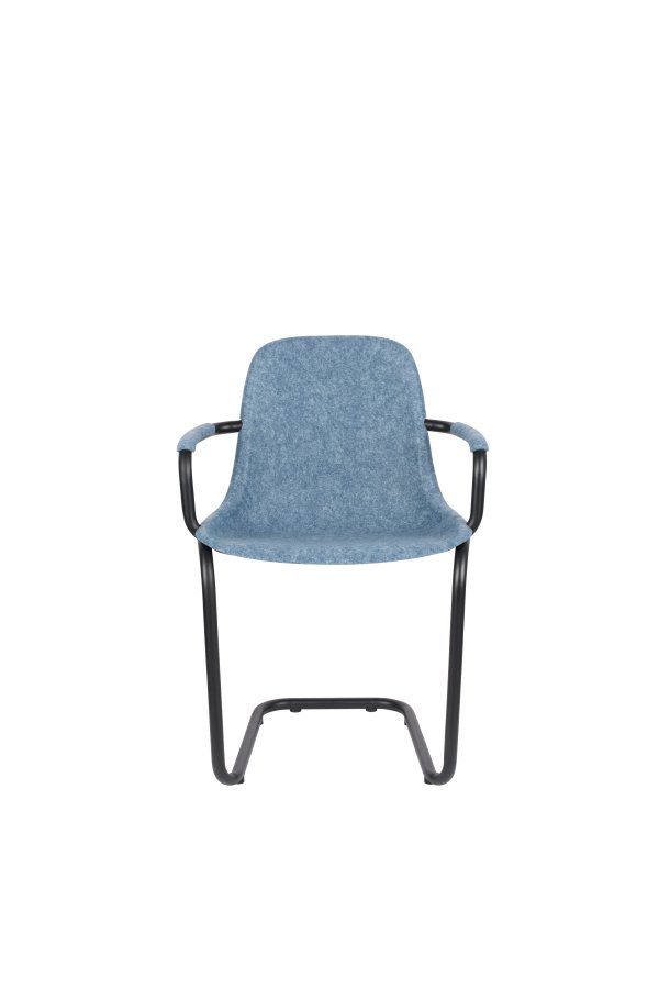 ZUIVER Trst spisebordstol, m. armlen, stablebart - blandet bltt resirkulert PET og sort stl