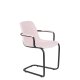 ZUIVER Trst spisebordstol, m. armlen, stables - rosa resirkulert PET og sort stl