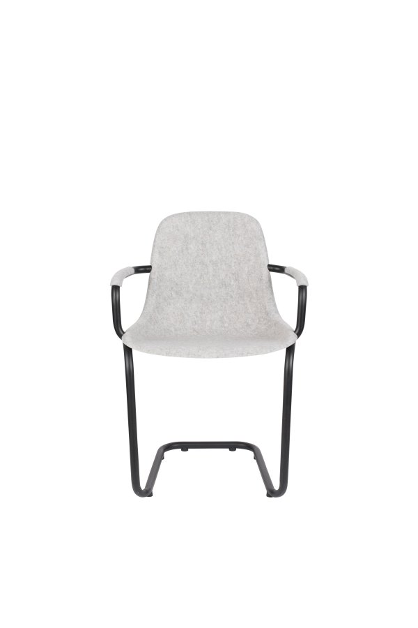 ZUIVER Trst spisebordstol, m. armlen, stables - askegr resirkulert PET og sort stl