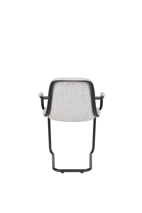 ZUIVER Trst spisebordstol, m. armlen, stables - askegr resirkulert PET og sort stl