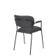WHITE LABEL LIVING Jolien spisebordsstol, m armlener - mrkegr polyester/nylon og sort stl