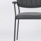 WHITE LABEL LIVING Jolien spisebordsstol, m armlener - mrkegr polyester/nylon og sort stl