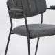 WHITE LABEL LIVING Jolien spisebordsstol, m armlener - mrkegr polyester/nylon og sort stl