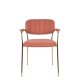WHITE LABEL LIVING Jolien spisebordsstol, m armlener - rosa polyester/nylon og gullstl