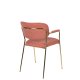 WHITE LABEL LIVING Jolien spisebordsstol, m armlener - rosa polyester/nylon og gullstl