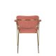 WHITE LABEL LIVING Jolien spisebordsstol, m armlener - rosa polyester/nylon og gullstl