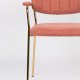 WHITE LABEL LIVING Jolien spisebordsstol, m armlener - rosa polyester/nylon og gullstl