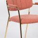 WHITE LABEL LIVING Jolien spisebordsstol, m armlener - rosa polyester/nylon og gullstl