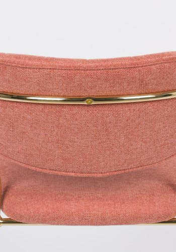 WHITE LABEL LIVING Jolien spisebordsstol, m armlener - rosa polyester/nylon og gullstl