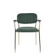 WHITE LABEL LIVING Jolien spisebordsstol, m armlener - mrkegrnn polyester/nylon og gullstl
