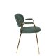 WHITE LABEL LIVING Jolien spisebordsstol, m armlener - mrkegrnn polyester/nylon og gullstl