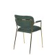 WHITE LABEL LIVING Jolien spisebordsstol, m armlener - mrkegrnn polyester/nylon og gullstl