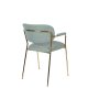 WHITE LABEL LIVING Jolien spisebordsstol, med armlener - lysegrnn polyester/nylon og gullstl