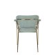WHITE LABEL LIVING Jolien spisebordsstol, med armlener - lysegrnn polyester/nylon og gullstl
