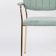 WHITE LABEL LIVING Jolien spisebordsstol, med armlener - lysegrnn polyester/nylon og gullstl