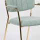 WHITE LABEL LIVING Jolien spisebordsstol, med armlener - lysegrnn polyester/nylon og gullstl