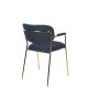 WHITE LABEL LIVING Jolien spisebordstol, m armlener - mrkebl polyester/nylon og gullstl