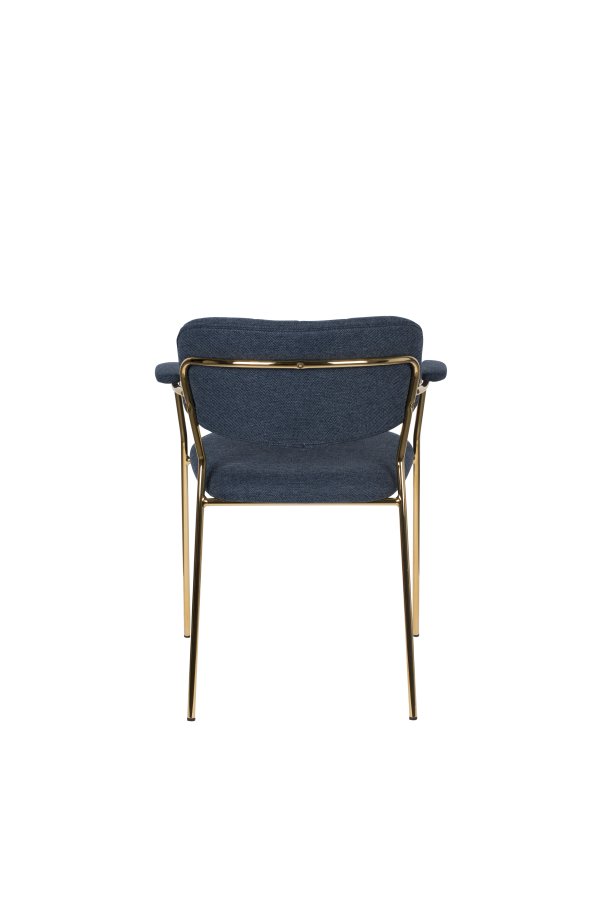 WHITE LABEL LIVING Jolien spisebordstol, m armlener - mrkebl polyester/nylon og gullstl