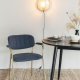 WHITE LABEL LIVING Jolien spisebordstol, m armlener - mrkebl polyester/nylon og gullstl