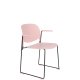 WHITE LABEL LIVING Stacks spisestuestol, stabelbar, m. armlen - rosa polypropylen og stl