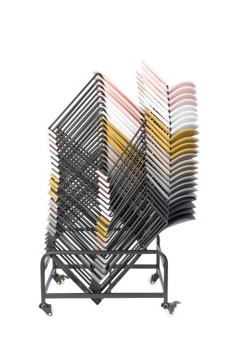 WHITE LABEL LIVING Stacks spisestuestol, stabelbar, m. armlen - rosa polypropylen og stl