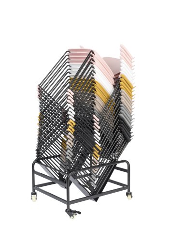 WHITE LABEL LIVING Stacks spisestuestol, stabelbar, m. armlen - rosa polypropylen og stl