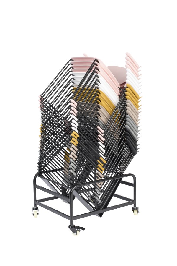 WHITE LABEL LIVING Stacks spisestuestol, stabelbar, m. armlen - rosa polypropylen og stl