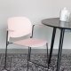 WHITE LABEL LIVING Stacks spisestuestol, stabelbar, m. armlen - rosa polypropylen og stl