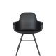 ZUIVER Albert Kuip spisebordstol, med armlener - sort plast og sort ask