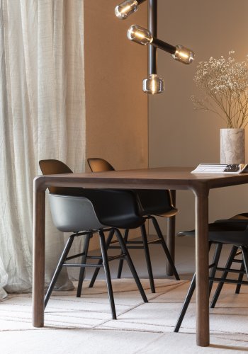 ZUIVER Albert Kuip spisebordstol, med armlener - sort plast og sort ask