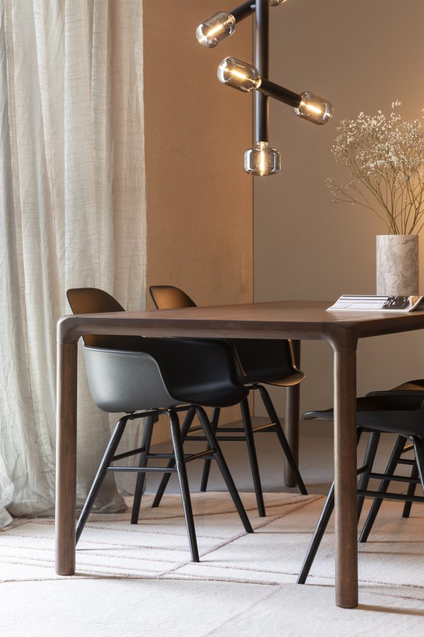 ZUIVER Albert Kuip spisebordstol, med armlener - sort plast og sort ask