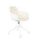 ZUIVER Albert Kuip spisebordsstol, med armlener og svingfunksjon - hvit polyester og hvit aluminium