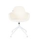 ZUIVER Albert Kuip spisebordsstol, med armlener og svingfunksjon - hvit polyester og hvit aluminium