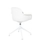 ZUIVER Albert Kuip spisebordsstol, med armlener og svingfunksjon - hvit polyester og hvit aluminium