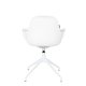 ZUIVER Albert Kuip spisebordsstol, med armlener og svingfunksjon - hvit polyester og hvit aluminium