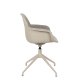 ZUIVER Albert Kuip spisebordsstol, med armlener og svingfunksjon - taupe polyester og taupe aluminium