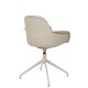 ZUIVER Albert Kuip spisebordsstol, med armlener og svingfunksjon - taupe polyester og taupe aluminium