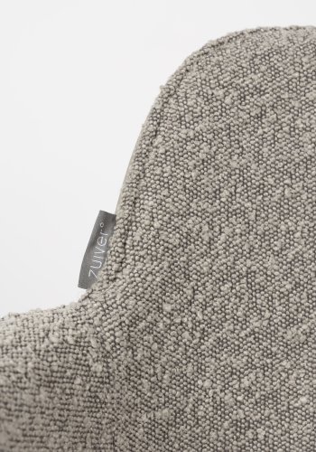 ZUIVER Albert Kuip spisebordsstol, med armlener og svingfunksjon - taupe polyester og taupe aluminium