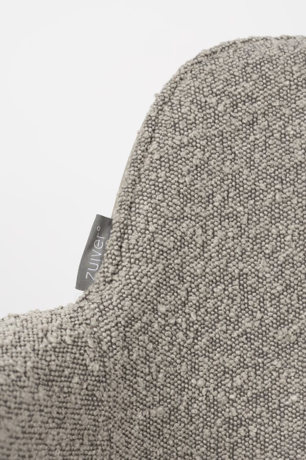 ZUIVER Albert Kuip spisebordsstol, med armlener og svingfunksjon - taupe polyester og taupe aluminium